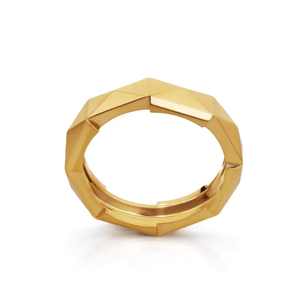18kt Yellow Gold Gucci Faceted Band - Link To Love